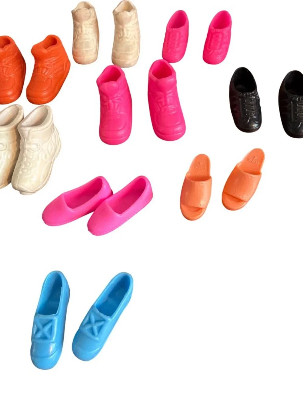 Mixed Lot Of 15 Pair Vintage Barbie Doll Shoes Clone Heels Boots Skates Estate